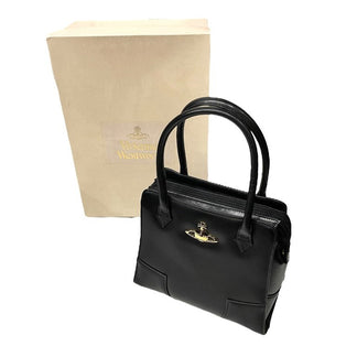 Vivienne Westwood オーブプレートレザースクエアハンドバッグ
