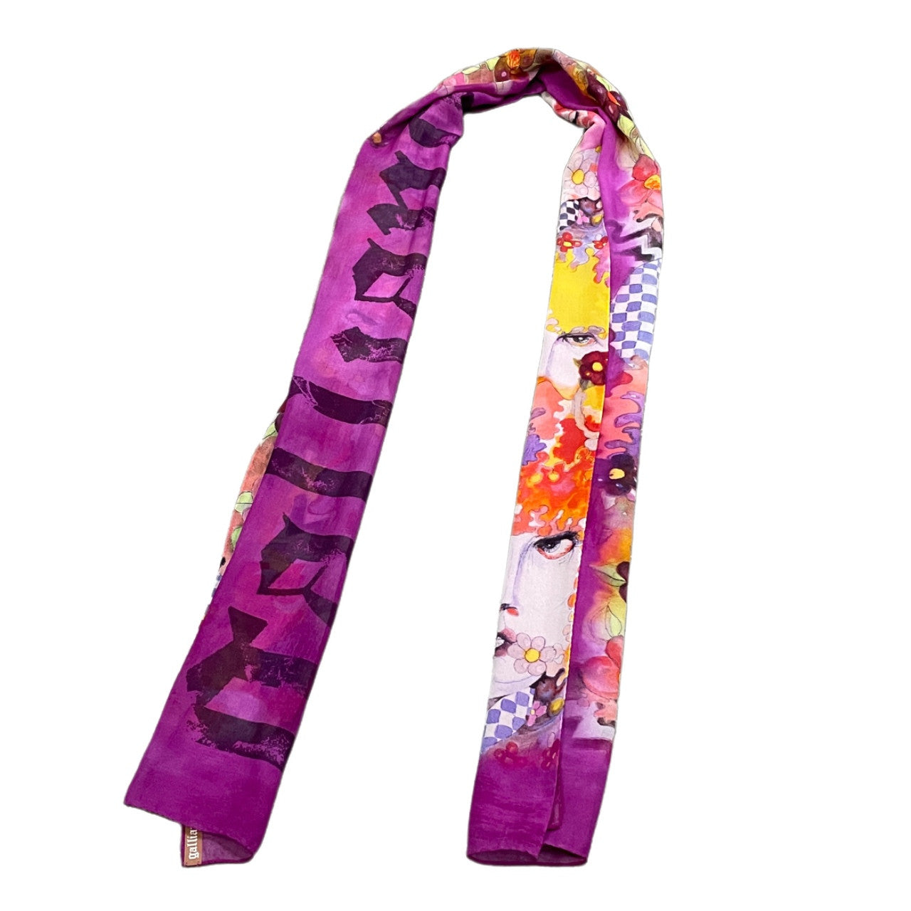 John Galliano アートプリントロゴシルクストール スカーフ マフラー 花柄 服飾雑貨 小物 Archive ジョンガリアーノ メンズ レディース ユニセックス