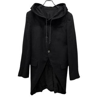 ANN DEMEULEMEESTER ウールフランネル3B燕尾フーデッドロングテーラードジャケット ブレザー ブルゾン コート アウター Archive アンドゥムルメステール メンズ