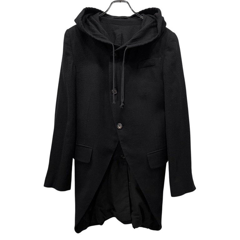 ANN DEMEULEMEESTER ウールフランネル3B燕尾フーデッドロングテーラードジャケット ブレザー ブルゾン コート アウター Archive アンドゥムルメステール メンズ