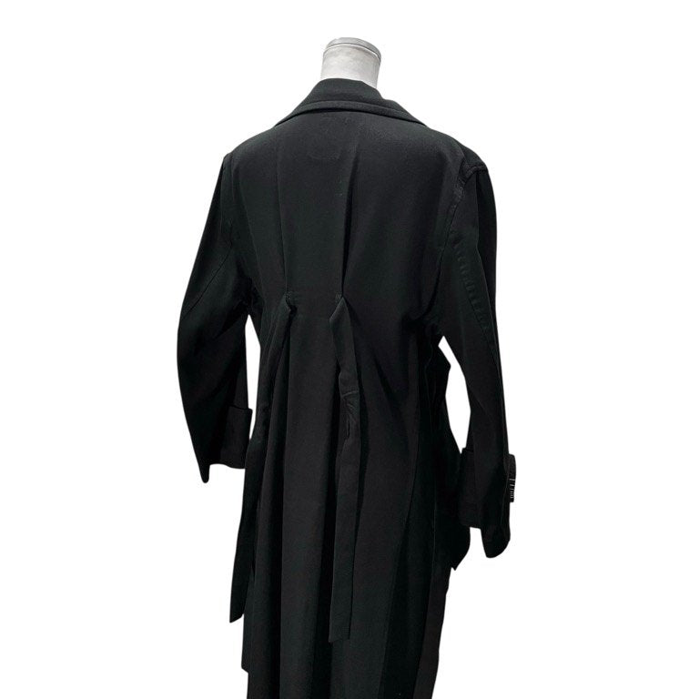 LIMI feu コットンサージダブルバックベルトロングコート ダブルブレスト ジャケット ブルゾン アウター Yohji Yamamoto リミフゥ ヨウジヤマモト レディース