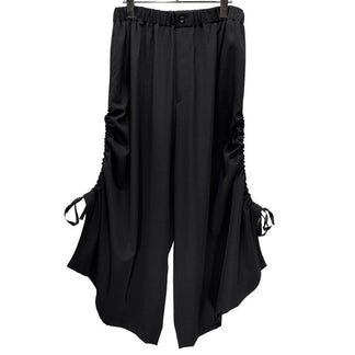 REGULATION Yohji Yamamoto 18AW ウールギャバジンサイドシャーリングワイドパンツ