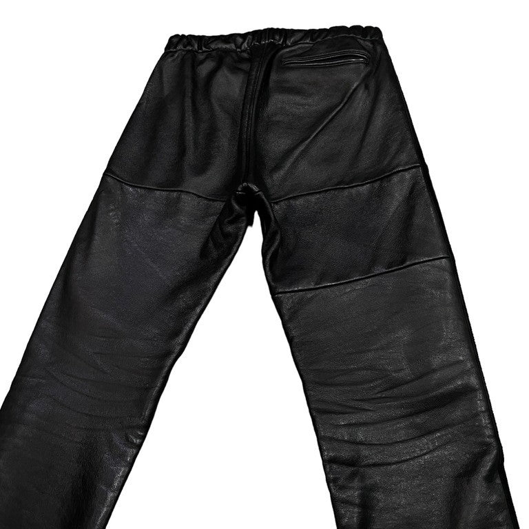 ink 18AW TOUGHER PANTS シープレザースウェットボンディングイージーテーパードパンツ 希少 レア 定価88,000円 レザーパンツ サイドライン 側章 再構築 リメイク ボトムス インク