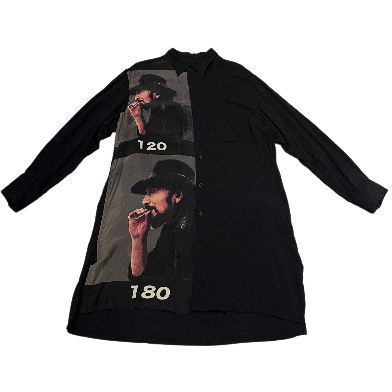 B Yohji Yamamoto 20SS 山本耀司プリントレーヨンロングシャツ ブラウス トップス NN-B87-822 定価77,0000円 Pour Homme ビー ヨウジヤマモト メンズ レディース ユニセックス