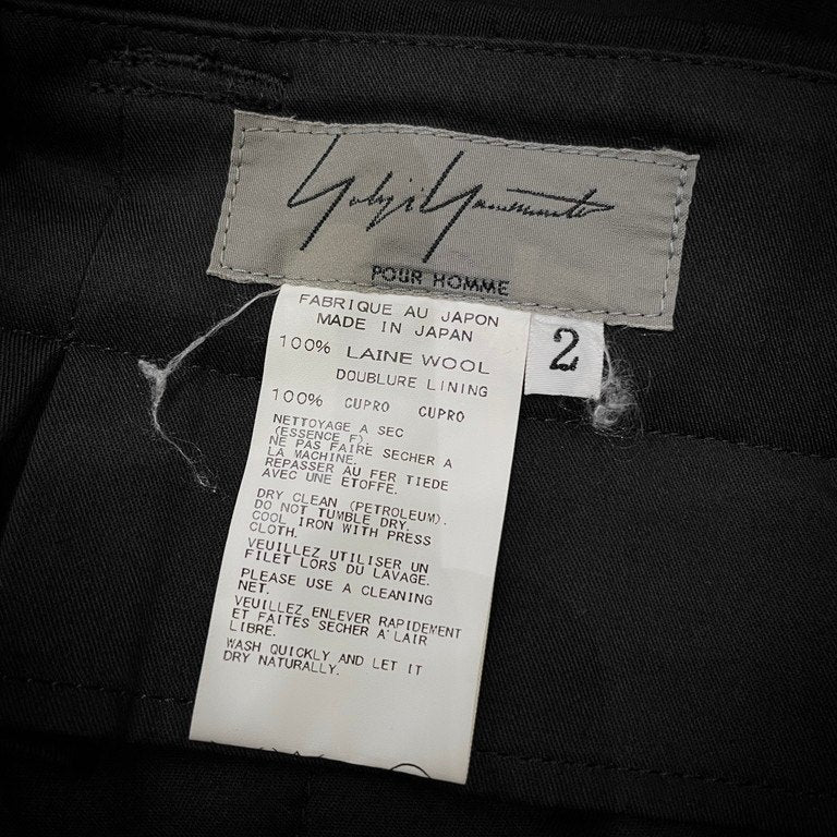 Yohji Yamamoto Pour Homme 16AW ウールドスキン3タック脇テープワイドパンツ サイドライン 側章 スラックス トラウザーズ Archive ヨウジヤマモトプールオム メンズ