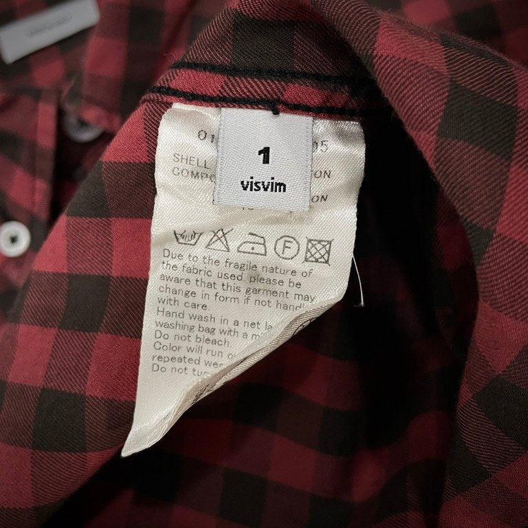 visvim ALBACORE SHIRT L/S IT RED CHECK ギンガムチェックエルボーパッチボタンダウンアルバコアシャツ ブラウス トップス ビズビム ヴィズヴィム メンズ