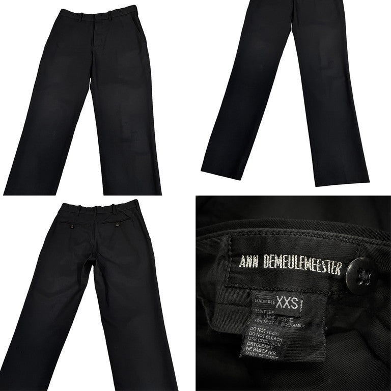 ANN DEMEULEMEESTER 00s ウールギャバジンボンテージスラックスパンツ 00s 90s Archive アン ドゥムルメステール メンズ