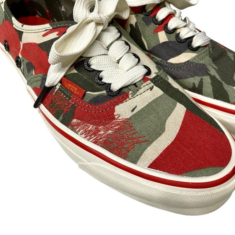 Nigel Cabourn × VANS VAULT 21AW OG AUTHENTIC LX - ARMY GREEN CAMO 迷彩柄ステッチ刺繍オーセンティック ローカットスニーカー シューズ 靴 クツ VN0A4BV99RB ナイジェルケーボン ヴァンズ バンズ ボルト メンズ