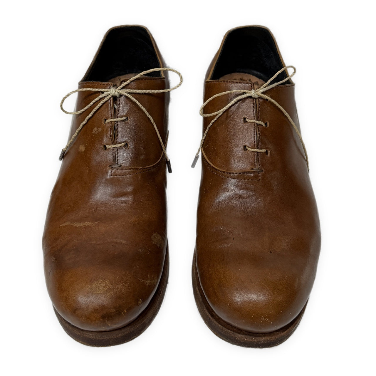 EMATYTE D20B DERBY SHOES NATURAL BROWN カーフレザーワンピースパターンダービーシューズ 短靴 一枚革 クツ 42 エマタイト メンズ