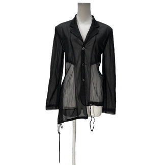COMME des GARCONS シースルー裾ジップドローストリングテーラードジャケット Archive 90s メッシュ ブルゾン アウター コムデギャルソン レディース