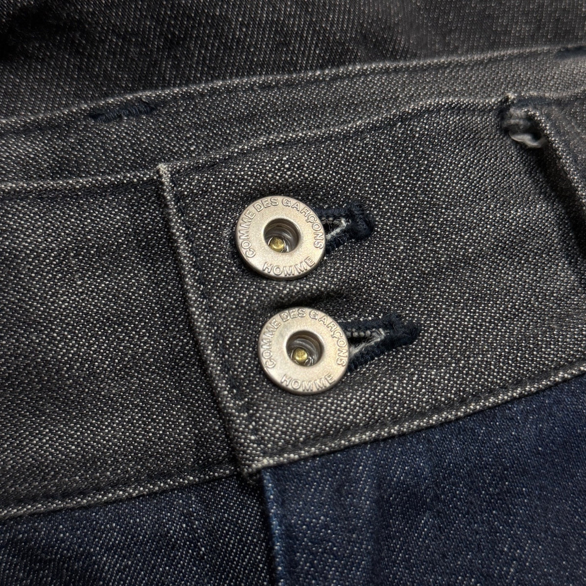 COMME des GARCONS HOMME 21AW デニム切り替えパッチワークワイドテーパードパンツ ジーンズ ボトムス コムデギャルソンオム メンズ