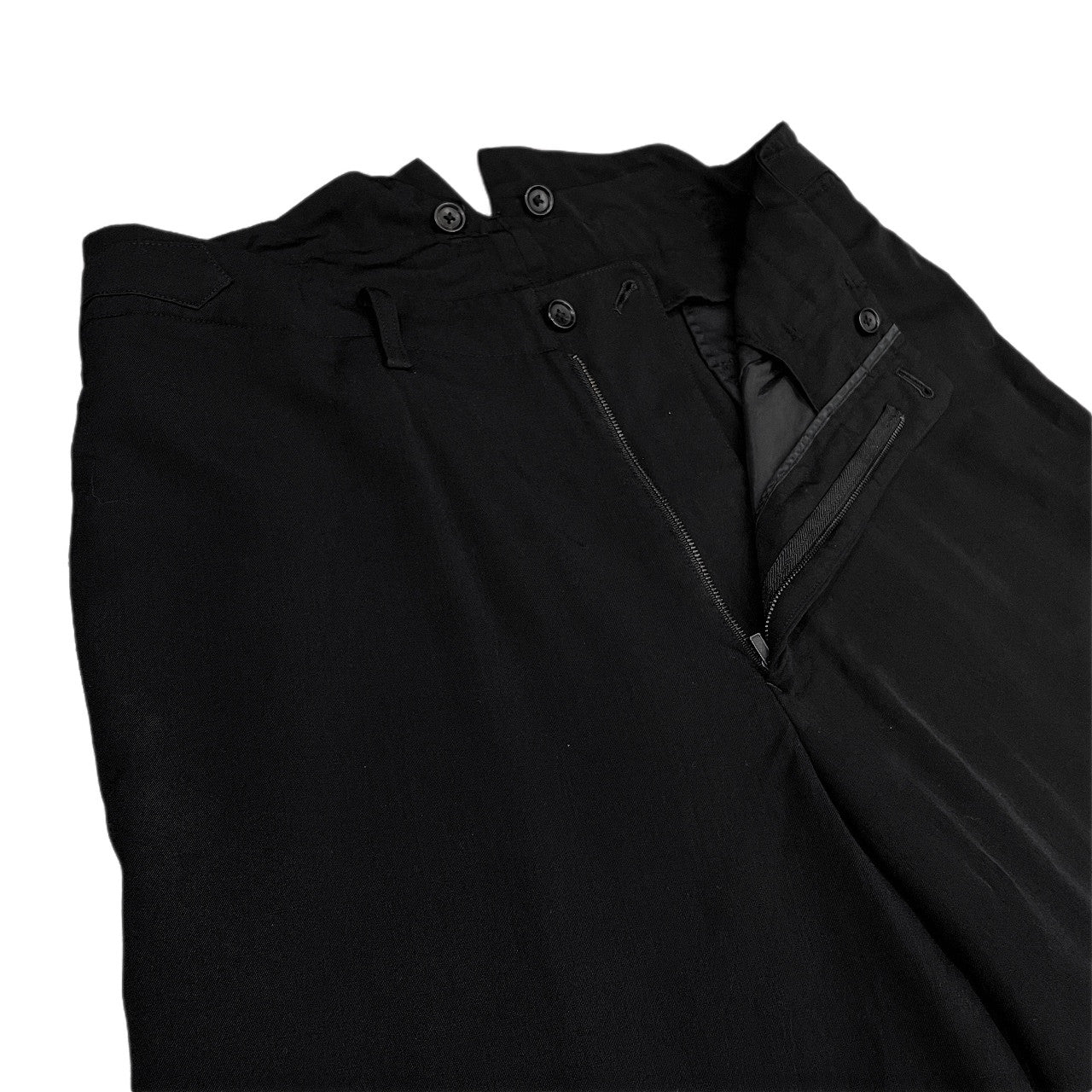 Yohji Yamamoto Pour Homme 22AW ウールギャバジンサイドアジャスターサスペンダーボタンワイドテーパードパンツ 脇隠しPコールテンSP ボトムス スラックス 定価77,000円 ヨウジヤマモトプールオム メンズ