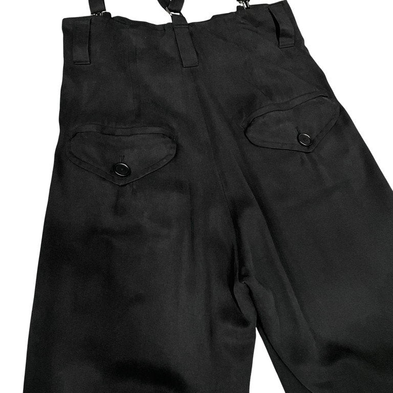 LIMI feu 18AW テンセルギャバジンハイウエストサスペンダーワイドパンツ サロペット オールインワン オーバーオール Yohji Yamamoto リミフゥ ヨウジヤマモト レディース
