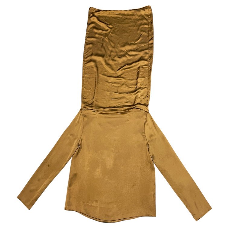 Maison Martin Margiela 1 10AW レーヨンシルクサテンドレープネックトップス ハイネック 変形 シャツ ブラウス カットソー Archive メゾンマルタンマルジェラ レディース