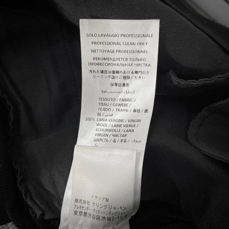 Alexander McQueen 19AW ラムレザーサイドテープスタッズウールスラックス トラウザーズ パンツ 側章 ライン ストライプ ボトムス アレキサンダーマックイーン メンズ