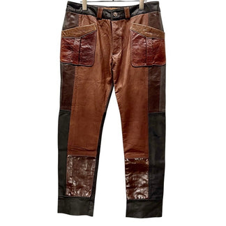 Carel Van Laere Unique Piece SERIE NUMBER 008 再構築リメイクレザーパッチワークパンツ ボトムス キャレルヴァンラーレ メンズ