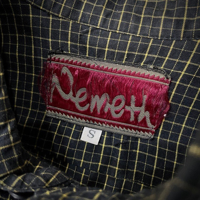 Christopher Nemeth 変型チェック立体裁断レギュラーカラーシャツ ブラウス トップス Archive 80s 90s クリストファーネメス メンズ レディース ユニセックス