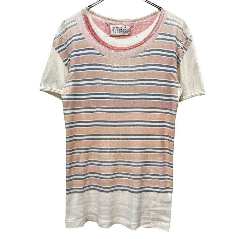 Maison Martin Margiela 0 10 転写ボーダープリントクルーネックTシャツ カットソー Tee T-shirt Archive 90s 00s 本人期 Artisanal アーティザナル トップス メゾンマルタンマルジェラ メンズ
