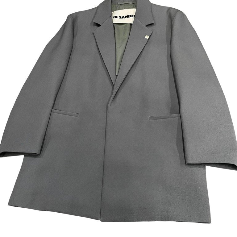 JIL SANDER 23SS WOOL GABARDINE JACKET ウールギャバジンラペルフックフライフロントテーラードジャケット ブレザー 比翼 スタンドカラー 定価339,900円 J22BN0120 J40103 JACKET 08 ジルサンダー メンズ