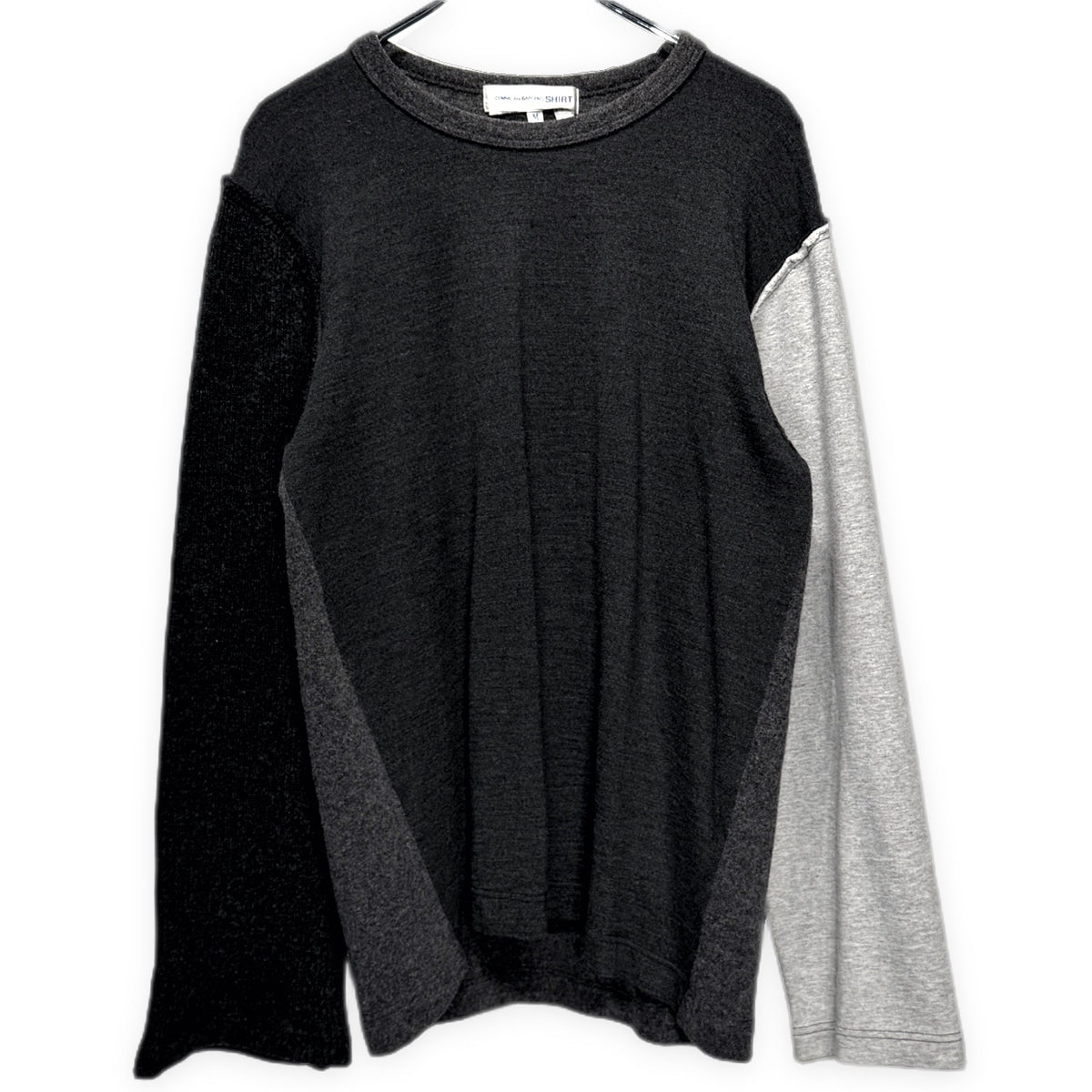 COMME des GARCONS SHIRT 02AW ウール切り替えクレイジーパターンクルーネックニットセーター トップス スウェット Archive 00s コムデギャルソンシャツ メンズ