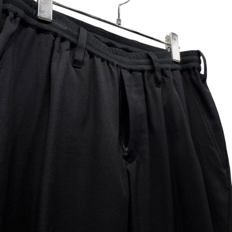 REGULATION Yohji Yamamoto MEN 16AW ウールギャバジン裾リブイージーワイドパンツ ウエストゴムシャーリング ドローストリング ボトムス Pour Homme レギュレーション ヨウジヤマモト メン メンズ