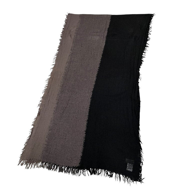 Yohji Yamamto Pour Homme 17AW ウールガーゼニードルパンチトライカラー大判マフラー ストール スカーフ 小物 ヨウジヤマモトプールオム メンズ レディース ユニセックス