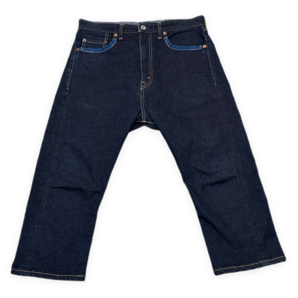 JUNYA WATANABE COMME des GARCONS MAN 15SS インディゴデニムシンチバッククロップドデニムパンツ ジーンズ ボトムス Archive ジュンヤワタナベ コムデギャルソン マン メンズ
