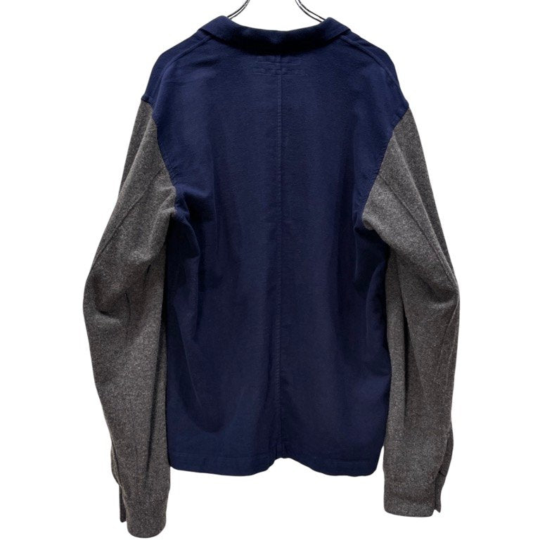 COMME des GARCONS SHIRT コットンフランネル袖ニット切替ツートーンシャツジャケット バイカラー ブルゾン コート アウター Archive 90s コムデギャルソン メンズ
