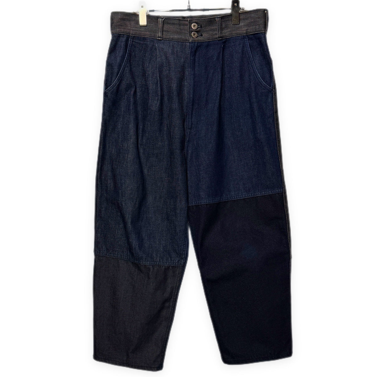 COMME des GARCONS HOMME 21AW デニム切り替えパッチワークワイドテーパードパンツ ジーンズ ボトムス コムデギャルソンオム メンズ