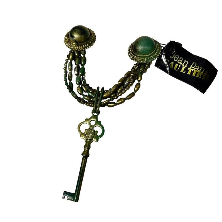 Jean Paul GAULTIER ハンドペイントキーモチーフチェーンブローチ キーホルダー コレクションサンプル 一点物 激レア 希少 Archive 90s 00s JPG 未使用 アクセサリー ジャンポールゴルチエ メンズ レディース ユニセックス