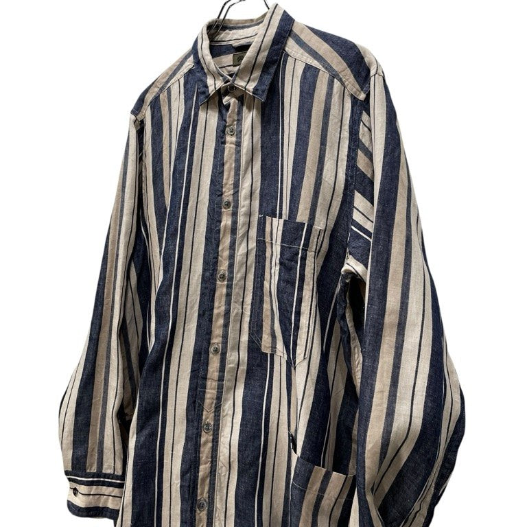 Nigel Cabourn 21SS LINEN STRIPE SLEEP SHIRT リネンストライプスリーピングシャツ パジャマシャツ ブラウス トップス ナイジェルケーボン メンズ