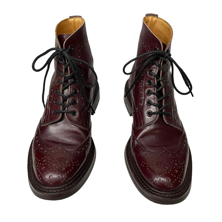 Tricker's FOR Paul Smith M6178 Country Boots ウイングチップダブルヒールブーツ UK7.5