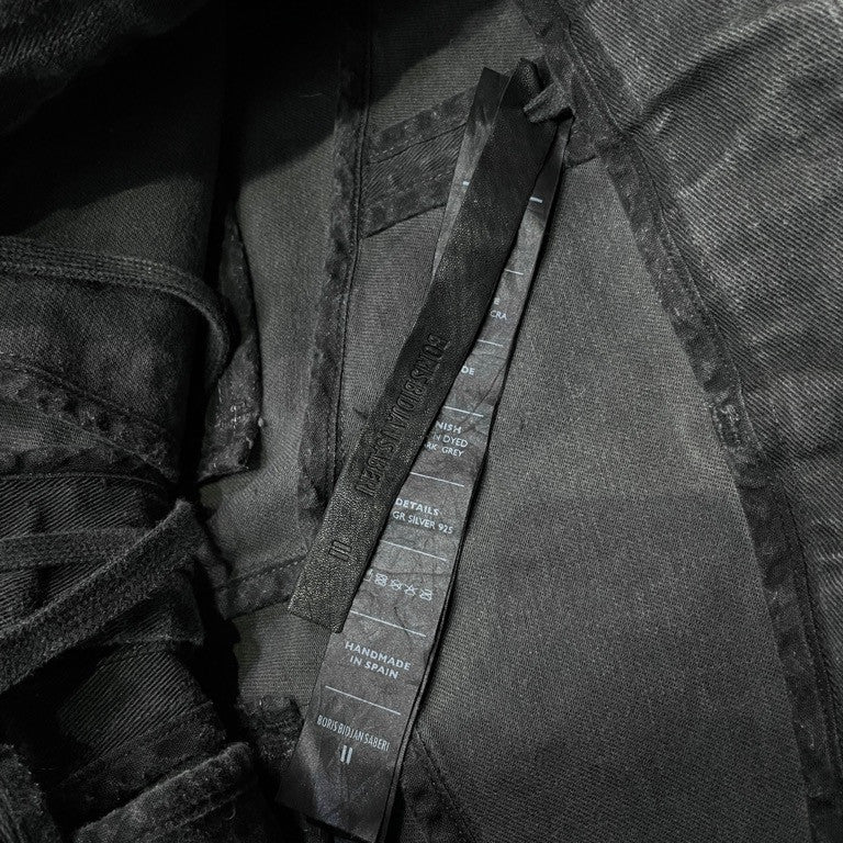 Boris Bidjan Saberi 16AW P13TF RESIN DYED DARK GREY レジンダイタイトフィットパンツ ストレッチスキニージーンズ ボトムス ボリスビジャンサベリ メンズ