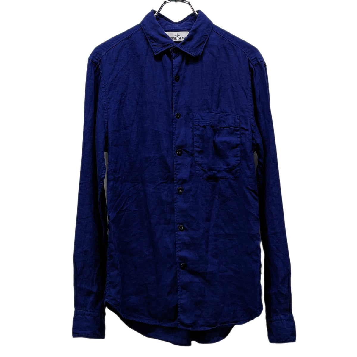 STONE ISLAND 16SS ロゴ刺繍レギュラーカラーリネンシャツ ブラウス トップス ストーンアイランド メンズ