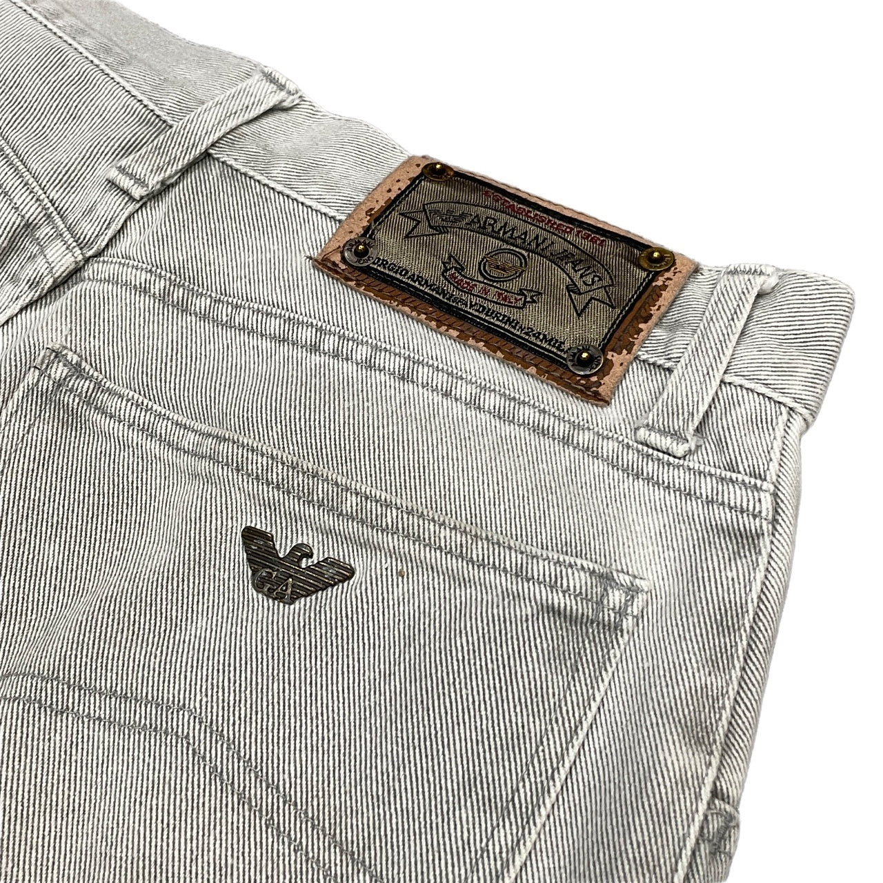 ARMANI JEANS グレーデニムワイドテーパードパンツ ジーンズ ボトムス Archive 90s アルマーニ ジーンズ メンズ