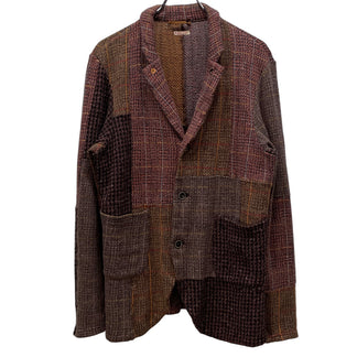 KAPITAL 13SS リネン混コットンウールホーボージャケット チェック 千鳥 パッチワーク Archive ブルゾン コート アウター キャピタル メンズ レディース ユニセックス