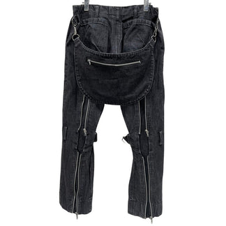 Vivienne Westwood MAN ブラックデニムバムフラップボンテージパンツ Archive ボトムス ジップ ヴィヴィアンウエストウッド マン メンズ