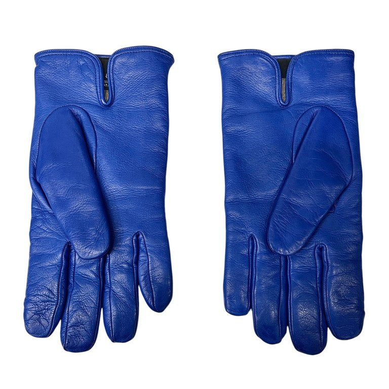 Omar Afridi 24AW CURVED GLOVES ROYAL ラムレザーカシミヤライニングロイヤルブルーグローブ 手袋 カシミア 服飾小物 雑貨 定価35,200円 オマールアフリディ メンズ レディース ユニセックス