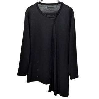 REGULATION Yohji Yamamoto MEN 18AW ウールジャージーカットオフボタンドレープカットソー Tシャツ Tee T-shirt ニット 裁ち切り レギュレーション ヨウジヤマモト メンズ