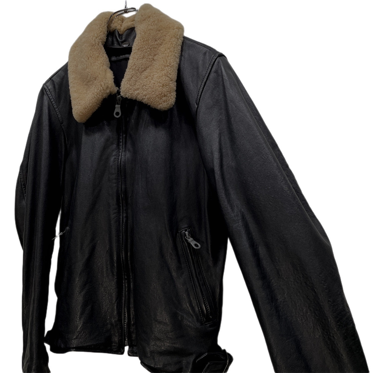 Yohji Yamamoto Pour Homme 10AW 襟ボアホースレザージャケット ライダース ririジップ ファー ブルゾン コート アウター Archive THE MEN 4.1 2010 TOKYO ヨウジヤマモトプールオム メンズ