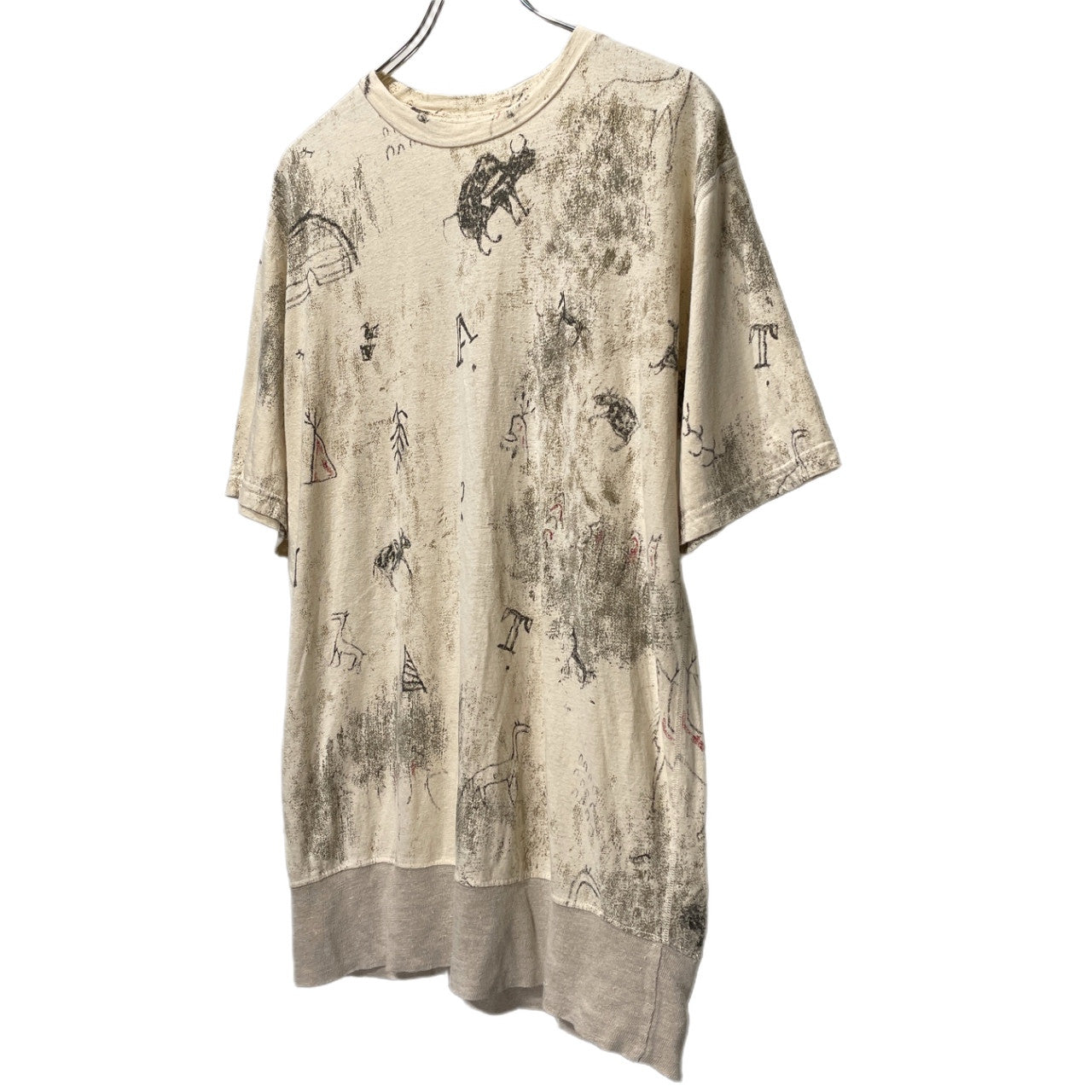 KAPITAL コットンヘンプ天竺アートプリントTシャツ カットソー Tee T-shirt トップス 半袖 リブ 総柄 Archive 初期 キャピタル メンズ レディース ユニセックス