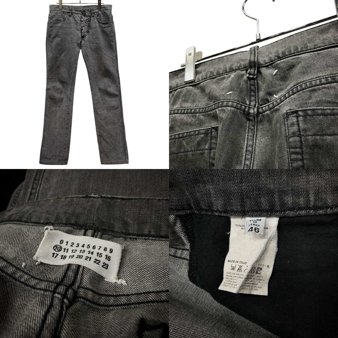 Maison Martin Margiela 10 07SS ブラックデニムボタンフライギミックジーンズ パンツ ボトムス Archive 本人期 メゾンマルタンマルジェラ メンズ