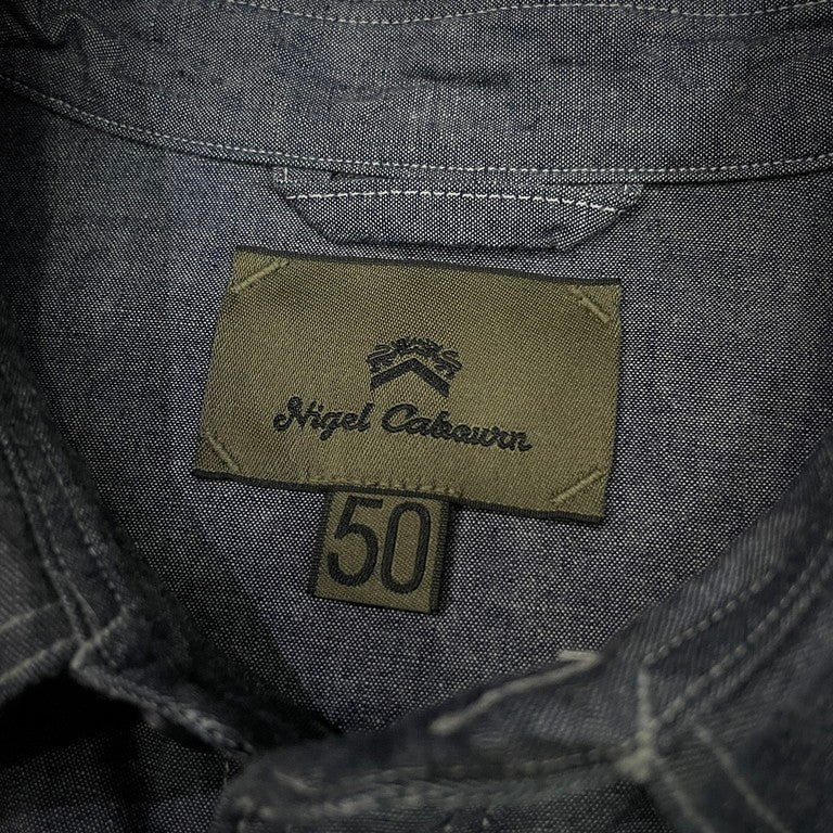 Nigel Cabourn タグ付未使用 23SS NEW MEDICAL SHIRT INDIGO トップス 長袖シャツ メディカルシャツ ワークシャツ ナイジェルケーボン メンズ