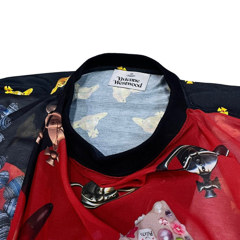 Vivienne Westwood 23SS THUNDER DRESS サンダードレス オーブグラフィックコラージュロングワンピース 変形カットソー 総柄Tシャツ Archive IMPORT インポート コレクションライン ヴィヴィアンウエストウッド メンズ レディース