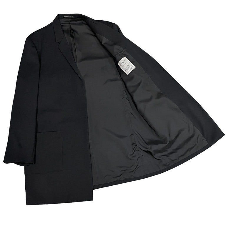 Yohji Yamamoto Pour Homme 99AW ウールギャバジンボタンレスロングテーラードジャケット LOOK4 ジプシー期 Archive 90s ヨウジヤマモトプールオム メンズ
