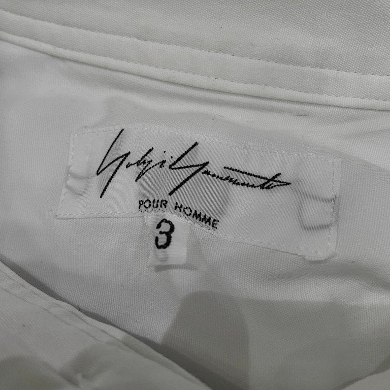 Yohji Yamamoto Pour Homme 13AW コットンブロードシルクリボンテープトロンプルイユボタンダウンシャツ ブラウス Archive