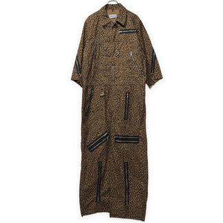 KIDILL PADLOCK JUMPSUIT レオパードジップデザインパドロックジャンプスーツ オールインワン つなぎ Ho99o9 ヒョウ柄 総柄 パッチ KL918 定価154,000円 キディル メンズ