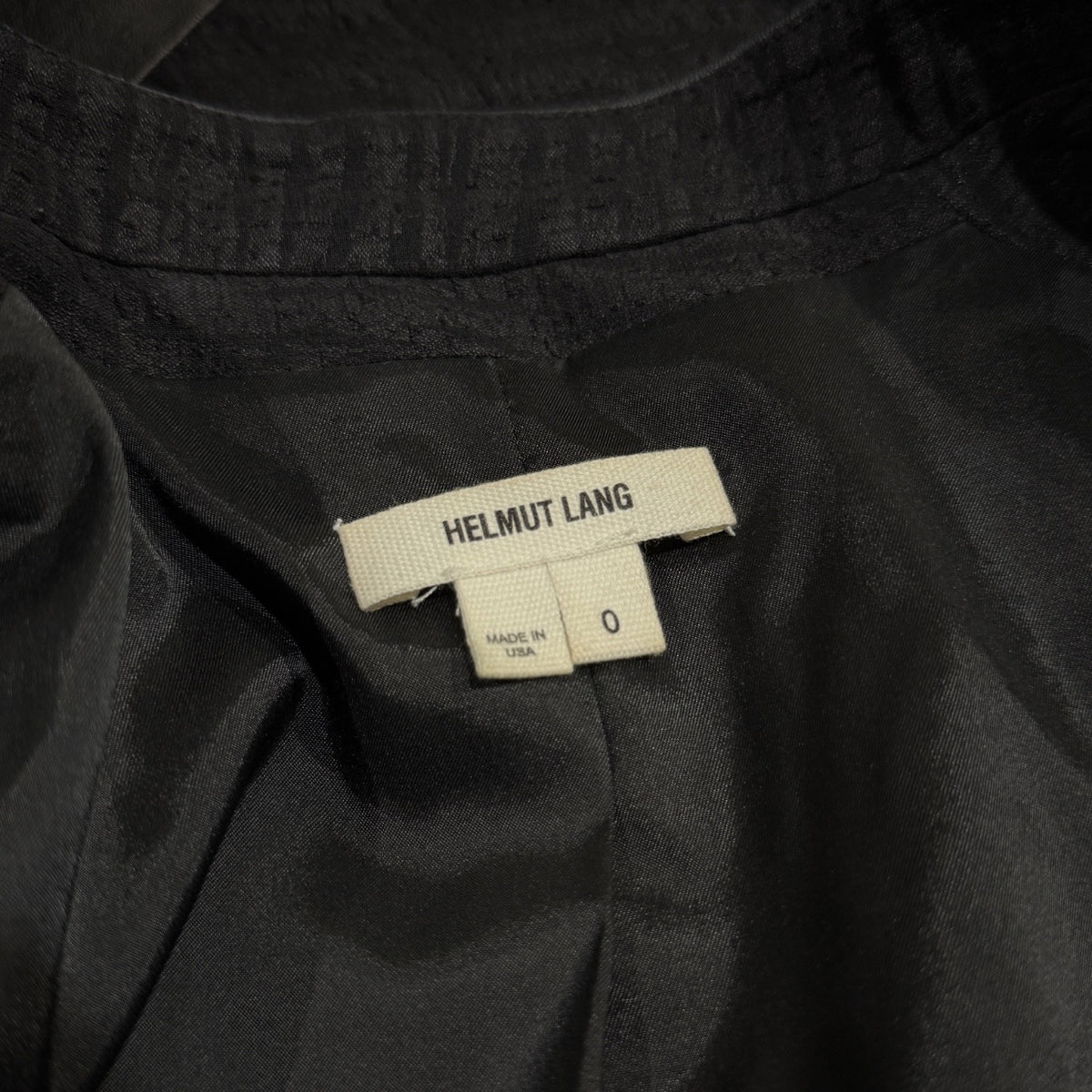 HELMUT LANG ジャガードレザー切り替えノーカラーショートジャケット アウター トップス Archive ヘルムートラング レディース