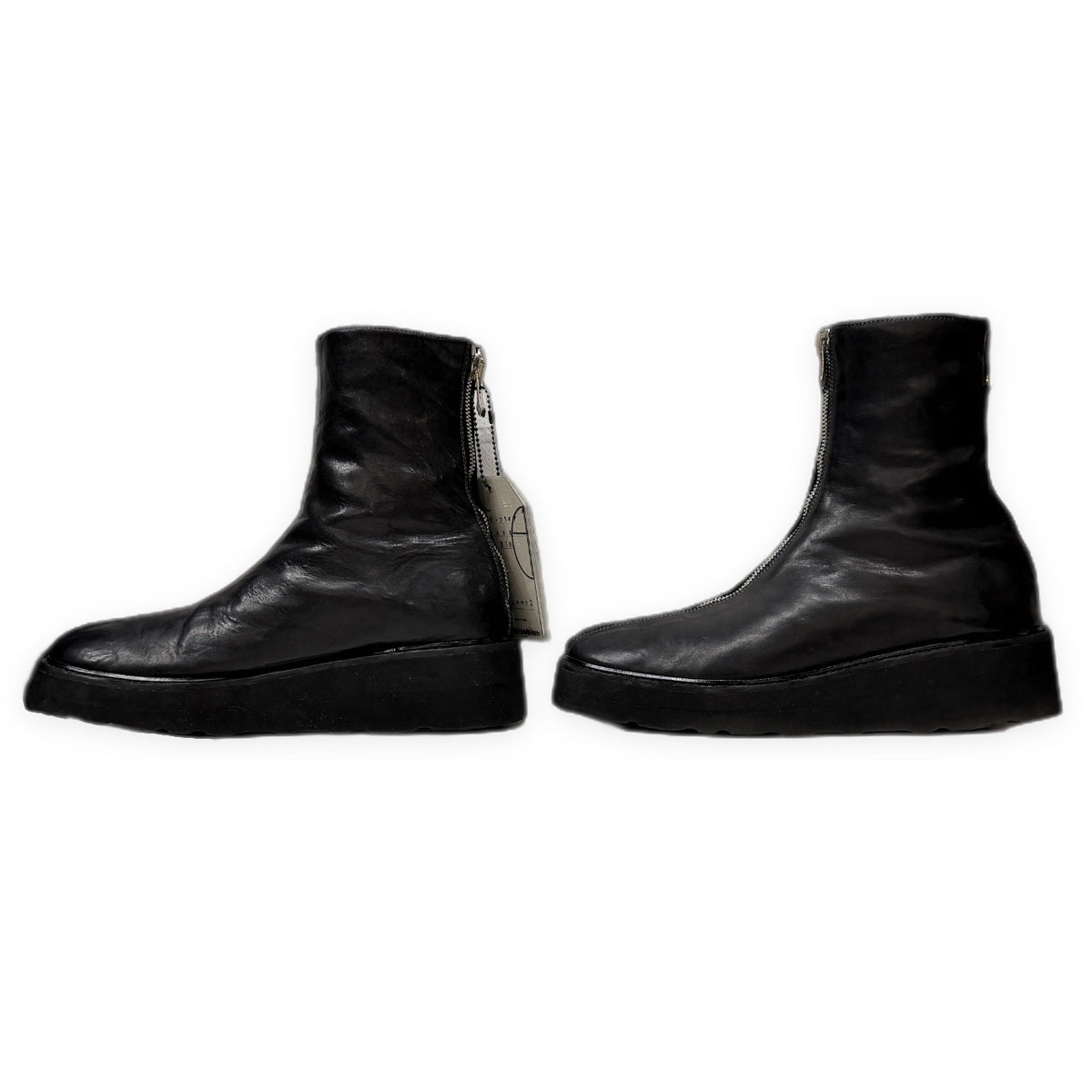 incarnation HORSE LEATHER FRONT&BACK ZIP LINED BLACK HI-CREPE SOLES PIECE DYED ホースレザーハイクレープソールフロント&バックジップブーツ 11V-7347 シューズ 靴 クツ 42 定価128,700円 インカーネーション メンズ