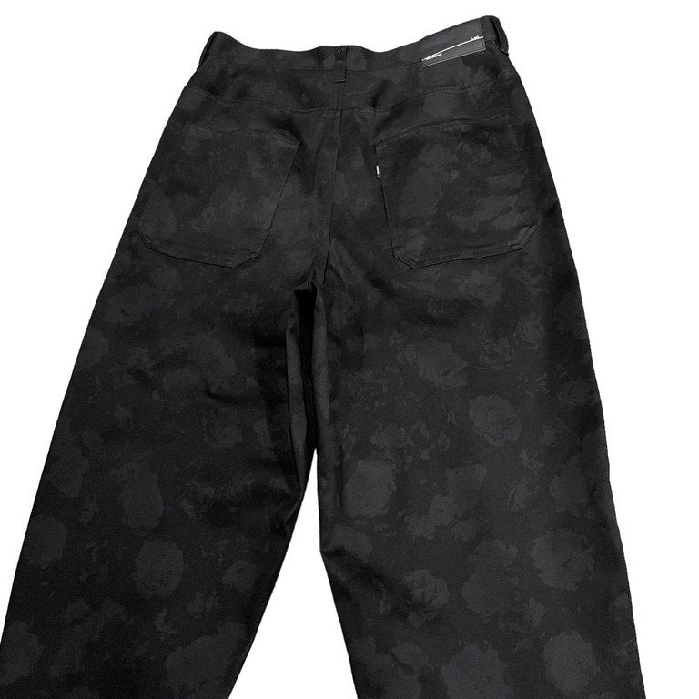 LAD MUSICIAN 18AW ROSE MIX PANTS コットンギャバジンシャドーローズプリントストレッチテーパードワイドパンツ 花柄